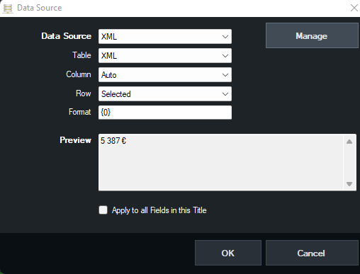 Data Source XML select